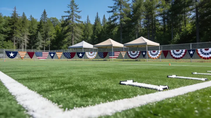 A flag football tournament on a sunny field